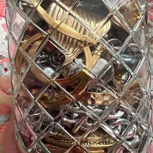 Gold/Silver tone jewelry jar